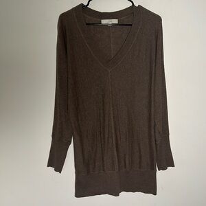 Loft brown merino wool cotton blend long sweater